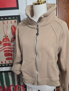 Scuba Jacket Dupe 2x XxlBeige Zip-Up Hoodie Jacket Womens